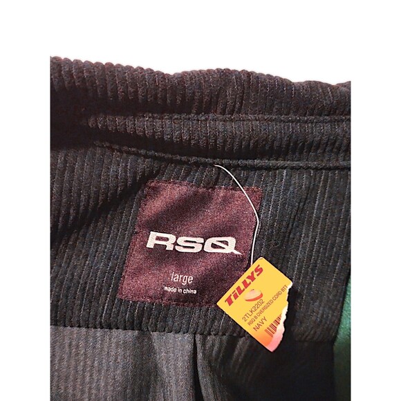 RSQ Navy Blue Corduroy Button Down Shirt Girls Junior's Size Large *see Sizing - Picture 2 of 7